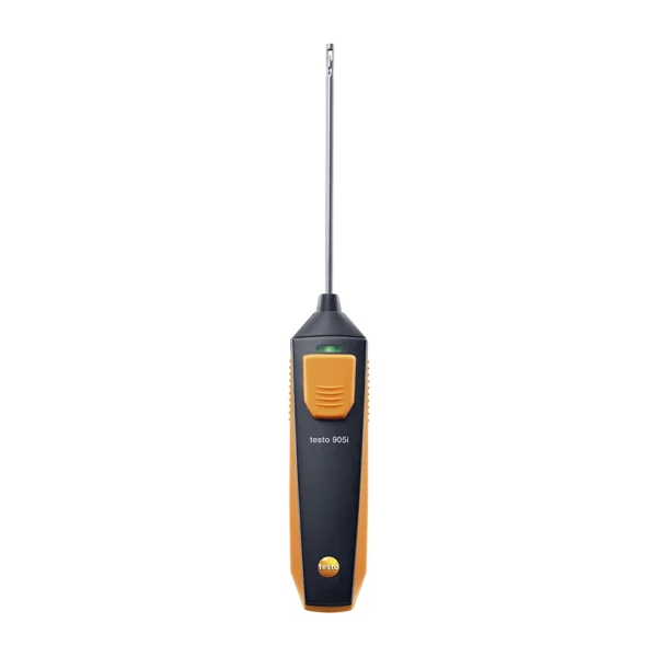 Vista frontal del temómetro de penetración marca testo, modeloo 905i