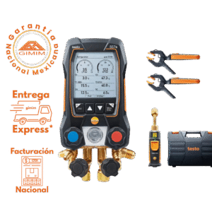 Muestra del contendio del kit de herramientas para refrigeración y climatización de la marca Testo.