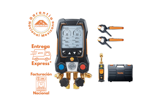 Muestra del contendio del kit de herramientas para refrigeración y climatización de la marca Testo.