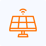 Icono de panel solar en el uso de la industria Eléctrica Solar.