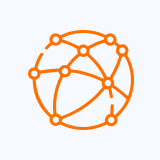 Icono de Red global de producción.